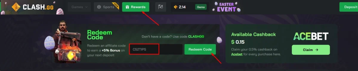 clash.gg promo code how to claim